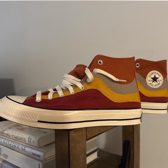 Converse Red and Orange Chuck 70 Sneakers men 9 wmn 11